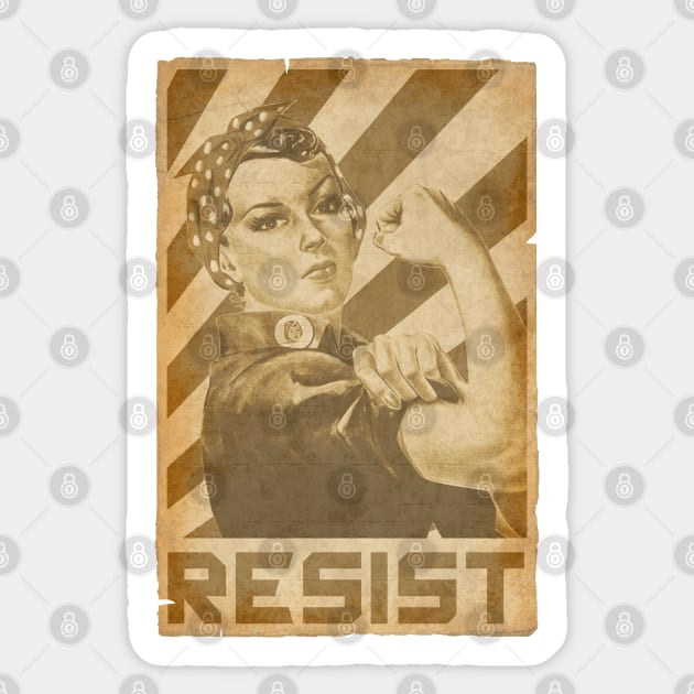 Rosie The Riveter We Can Do it Resist Retro Propaganda Sticker by Nerd_art